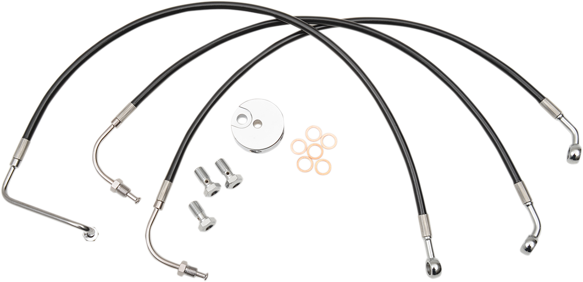 Black Braided Brake Line Kit - 1741-4230