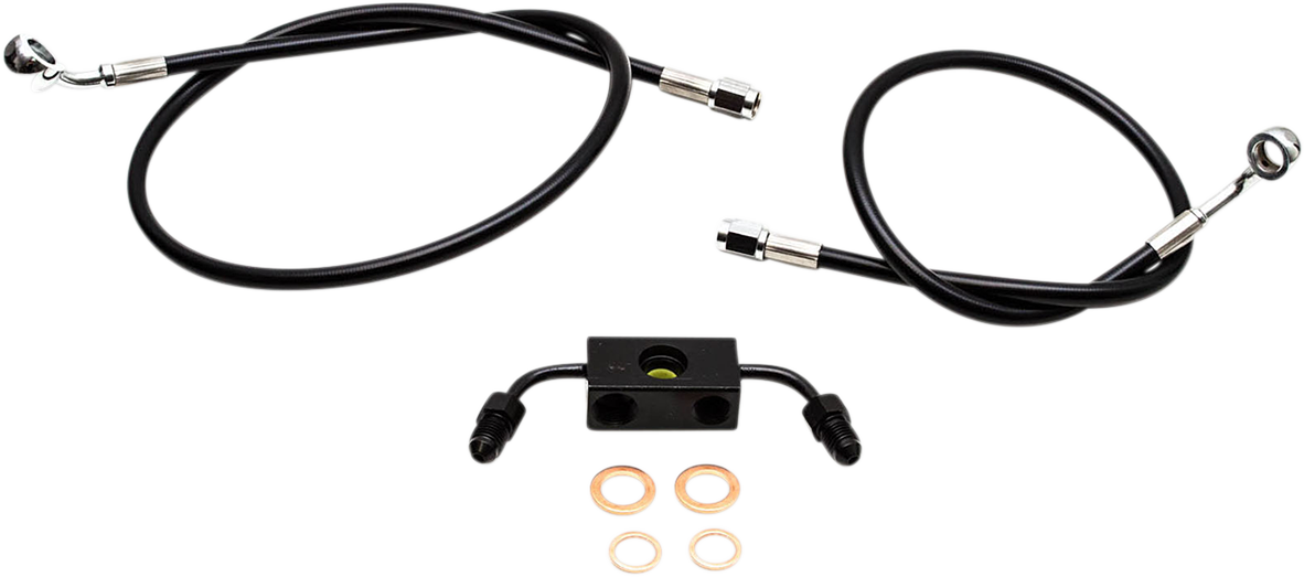 Black Braided Brake Line Kit - 1741-4638