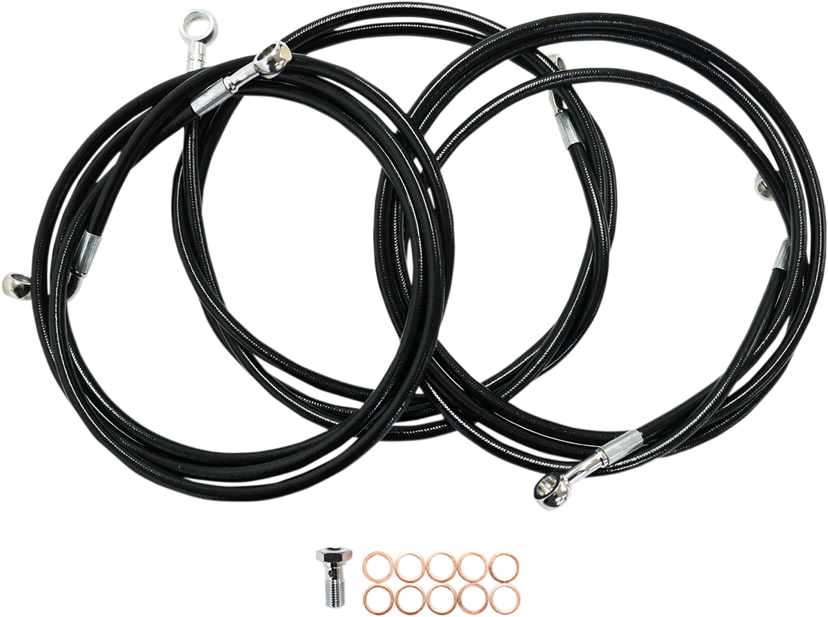 Black Braided Brake Line Kit - 1741-5743