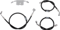 LA Choppers Black Braided Brake Line Kit — 1741-6241