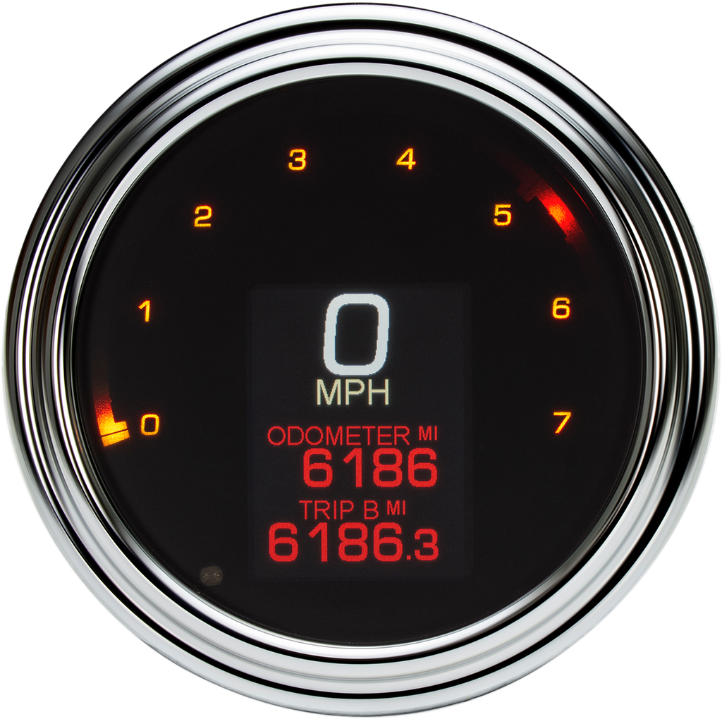 Tank Speedometer - Chrome Bezel - 4.5" - Harley Davidson '99-'03