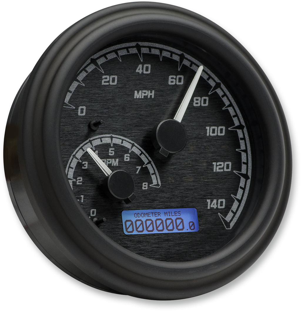 MVX Series Fatbob Analog/Digital Gauge System - Black/Gray/Black