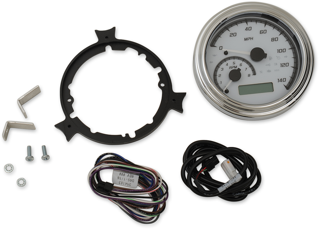 MVX Series Fatbob Analog/Digital Gauge System - White/Gray/Chrome
