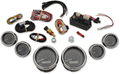 MVX-8K Series Analog 6-Gauge Kit - Chrome Bezel - Black Face with Gray Background