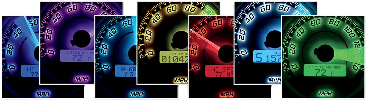 MVX-8K Series Analog/Digital 6-Gauge Kit - Black Bezel - Black Face with Gray Background