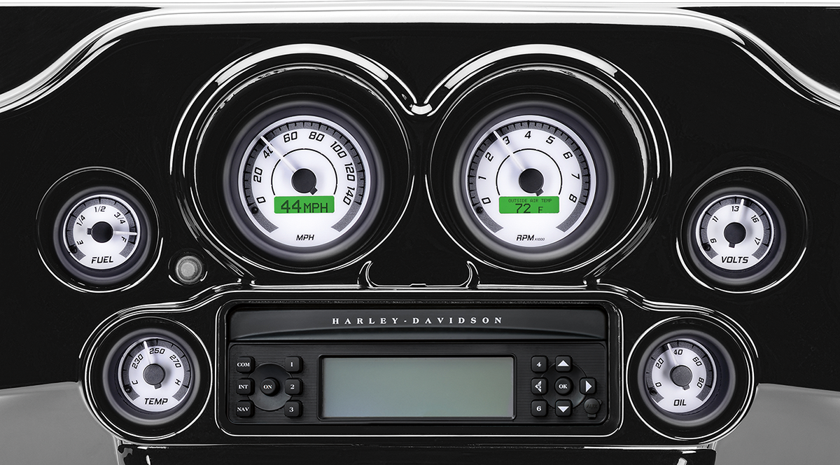 MVX-8K Series Analog/Digital 6-Gauge Kit - Black Bezel - White Face with Gray Background