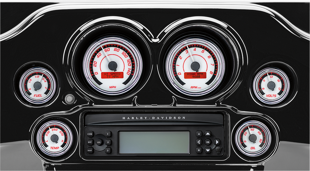 MVX-8K Series Analog/Digital 2-Gauge Kit - Chrome Bezel - Black Face with Gray Background