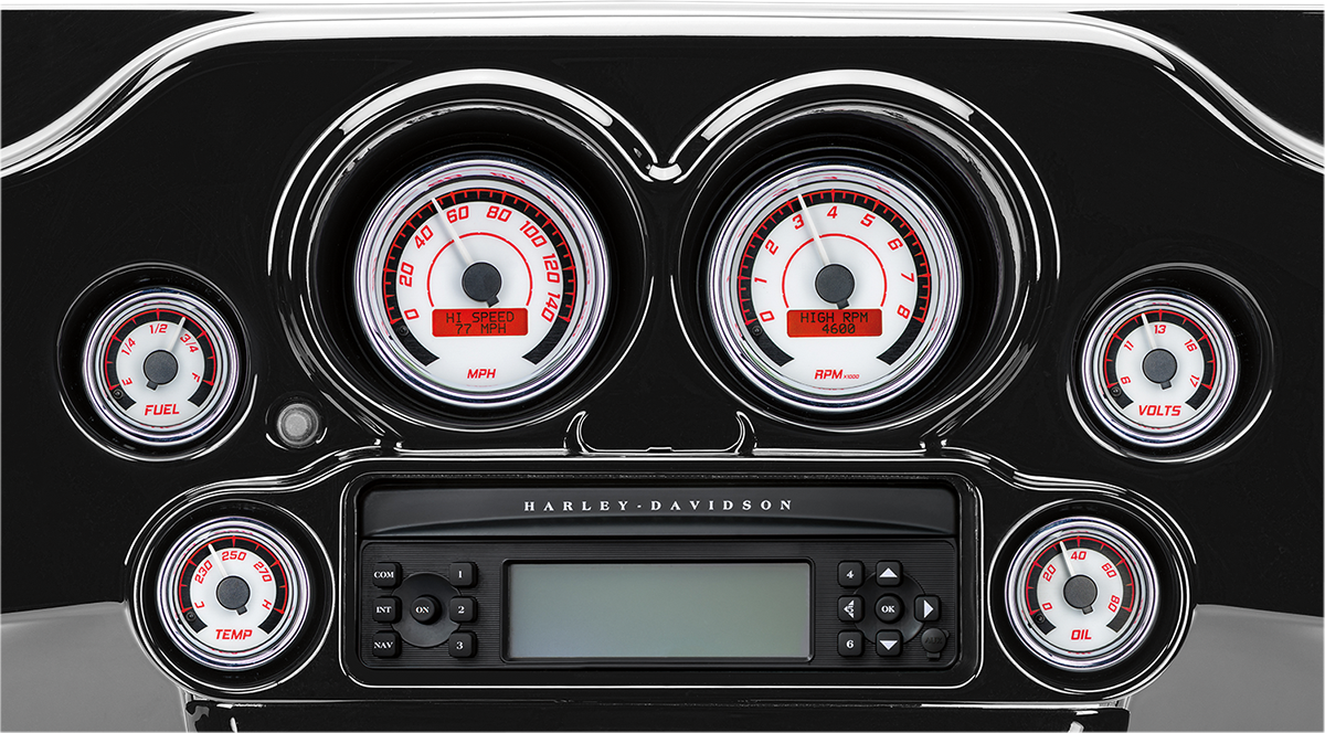 MVX-8K Series Analog/Digital 2-Gauge Kit - Chrome Bezel - Black Face with Gray Background