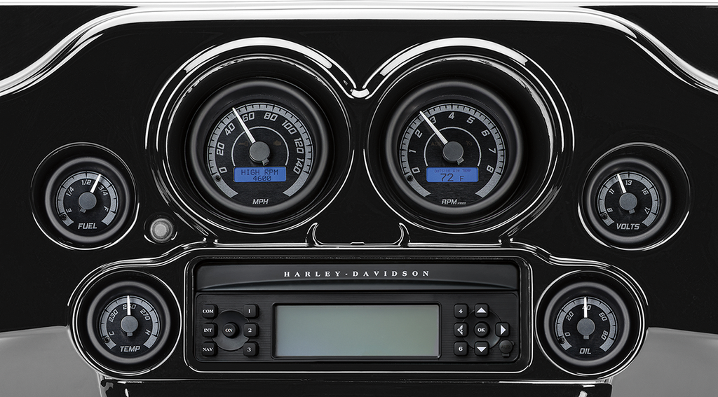 MVX-8K Series Analog/Digital 2-Gauge Kit - Black Bezel - Black Face with Gray Background