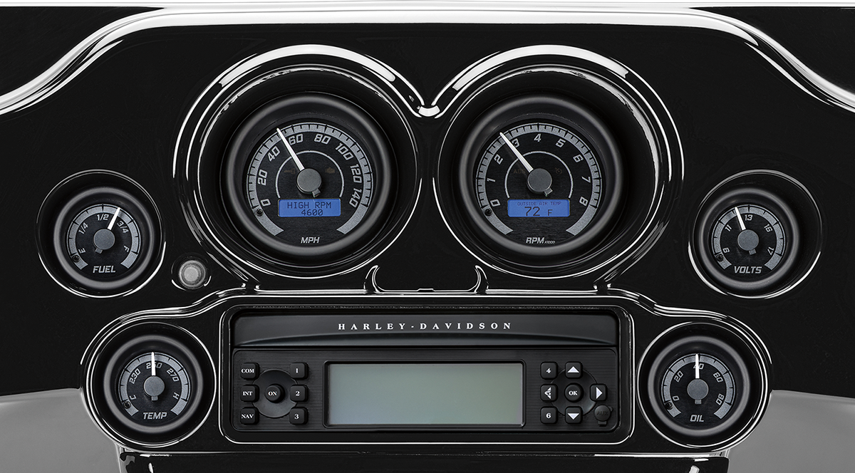 MVX-8K Series Analog/Digital 2-Gauge Kit - Black Bezel - Black Face with Gray Background
