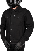 Thrashin Supply Co. Highway v2 Denim Riding Jacket — Black