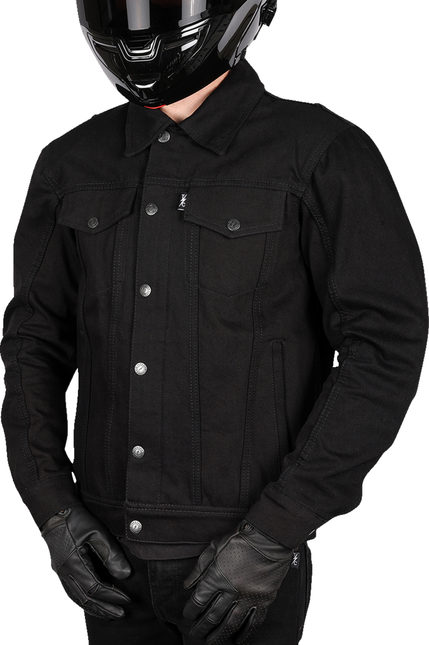 Thrashin Supply Co. Highway v2 Denim Riding Jacket — Black