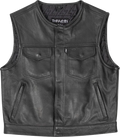 Thrashin Supply Co. Encinal Leather Shorty Riding Vest — Black