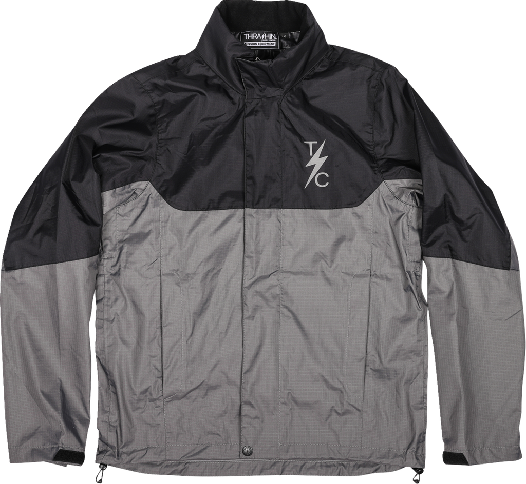 Thrashin Supply Co. Mission Waterproof Rain Jacket — Black/Gray