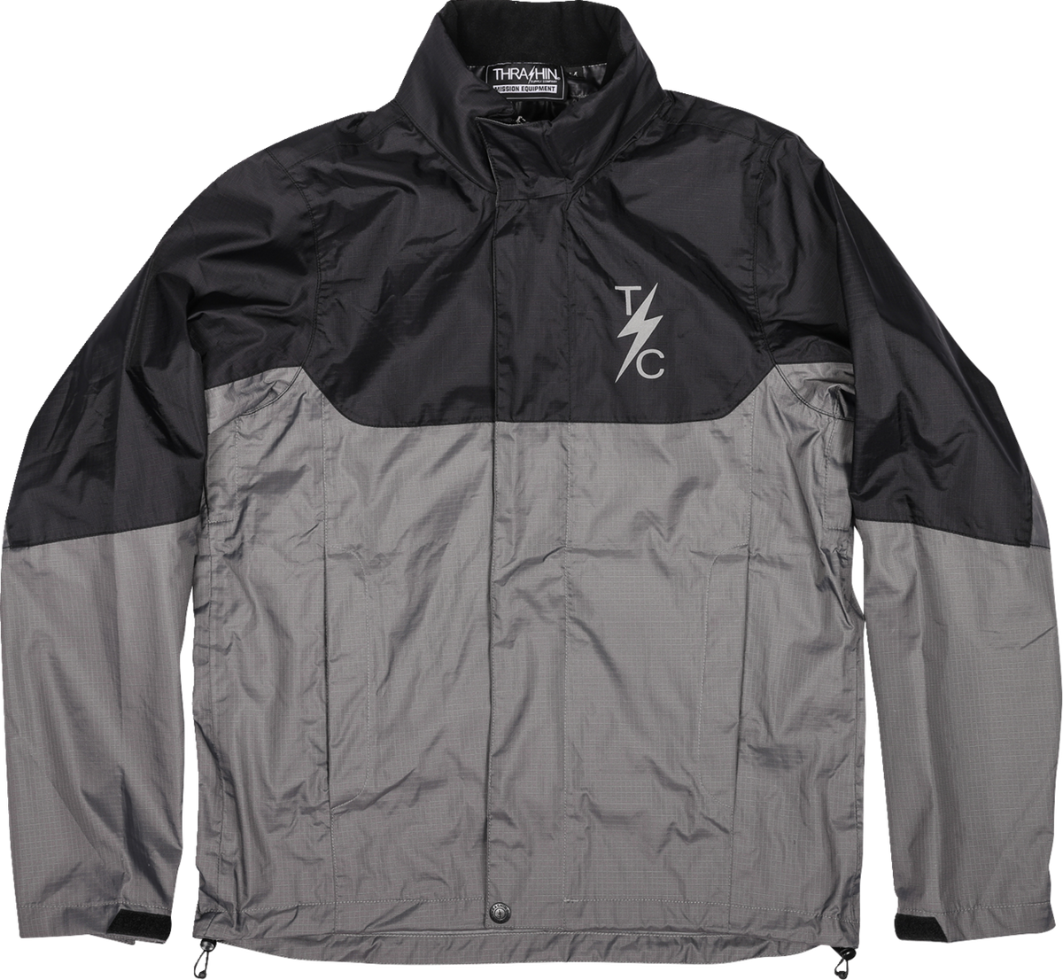 Thrashin Supply Co. Mission Waterproof Rain Jacket — Black/Gray