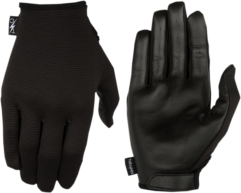 Thrashin Supply Co. Stealth Leather Palm Gloves — Black