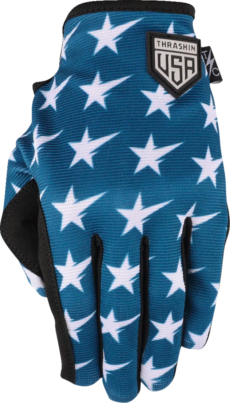 Thrashin Supply Co. Stars & Bolts Stealth Gloves — Red/Blue