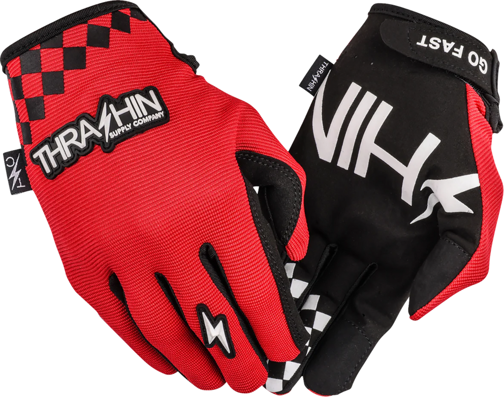 Thrashin Supply Co. Go Fast Stealth Gloves — Red