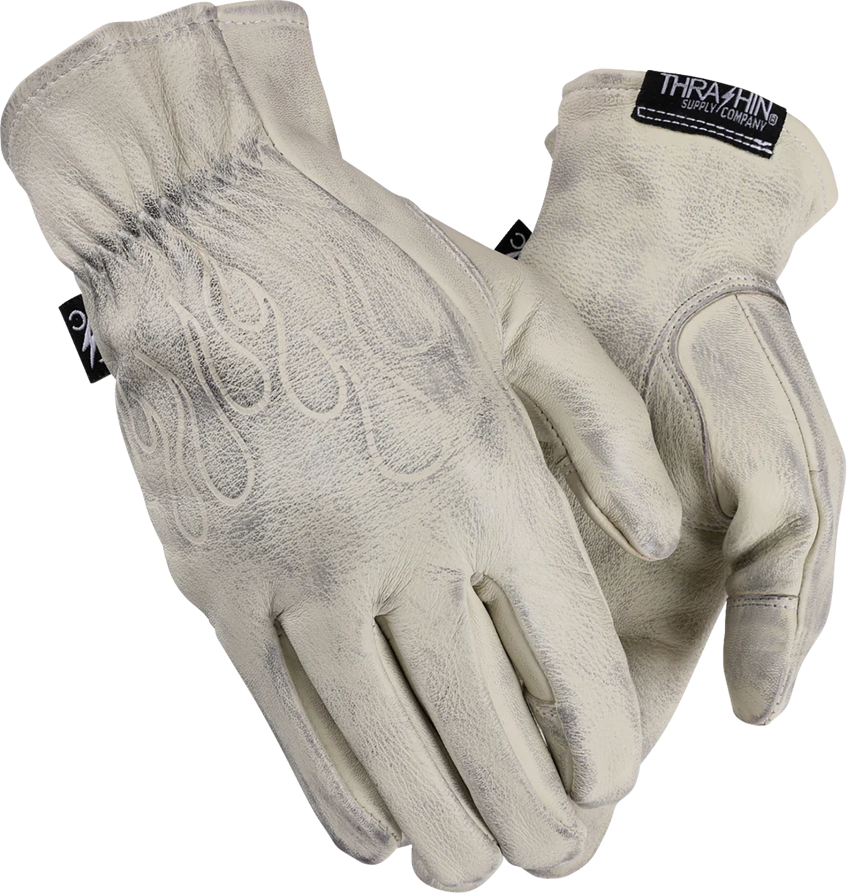 Thrashin Supply Co. Roper Leather Gloves — Bone White