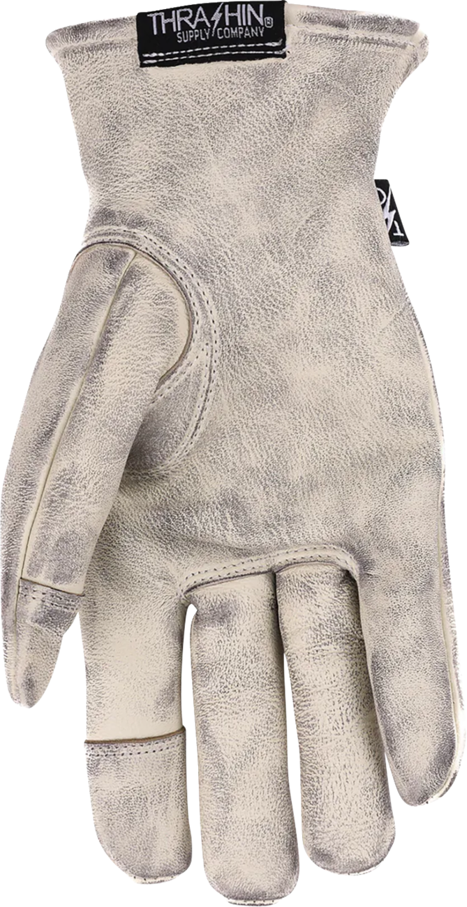 Thrashin Supply Co. Roper Leather Gloves — Bone White