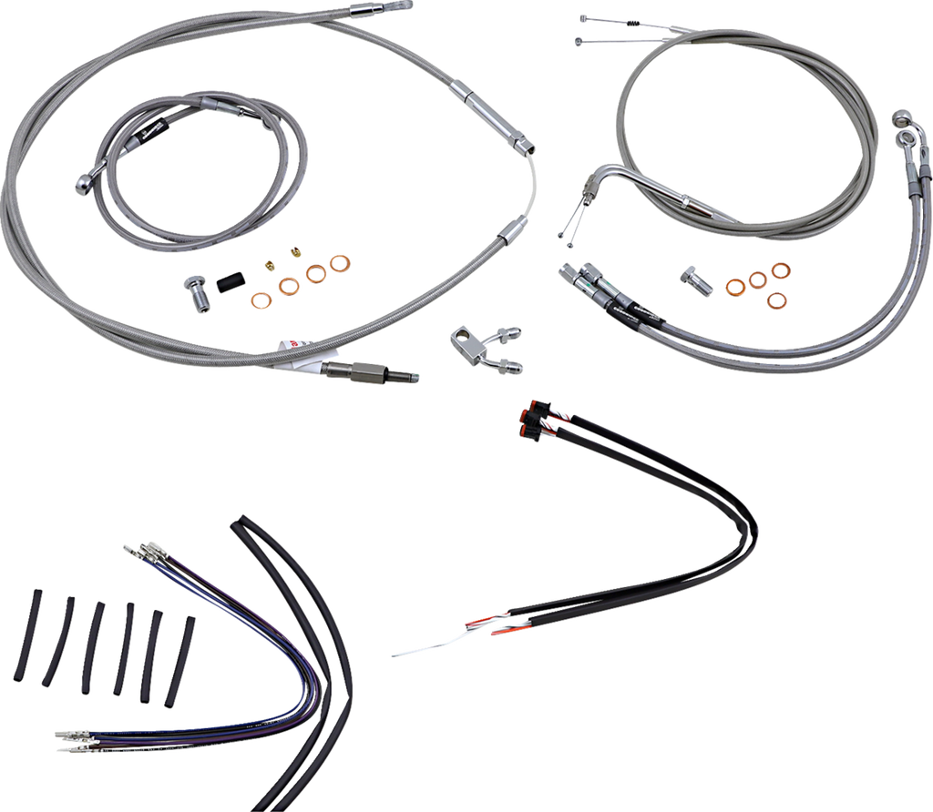 Complete Stainless Braided Handlebar Cable/Brake Line Kit - B30-1127