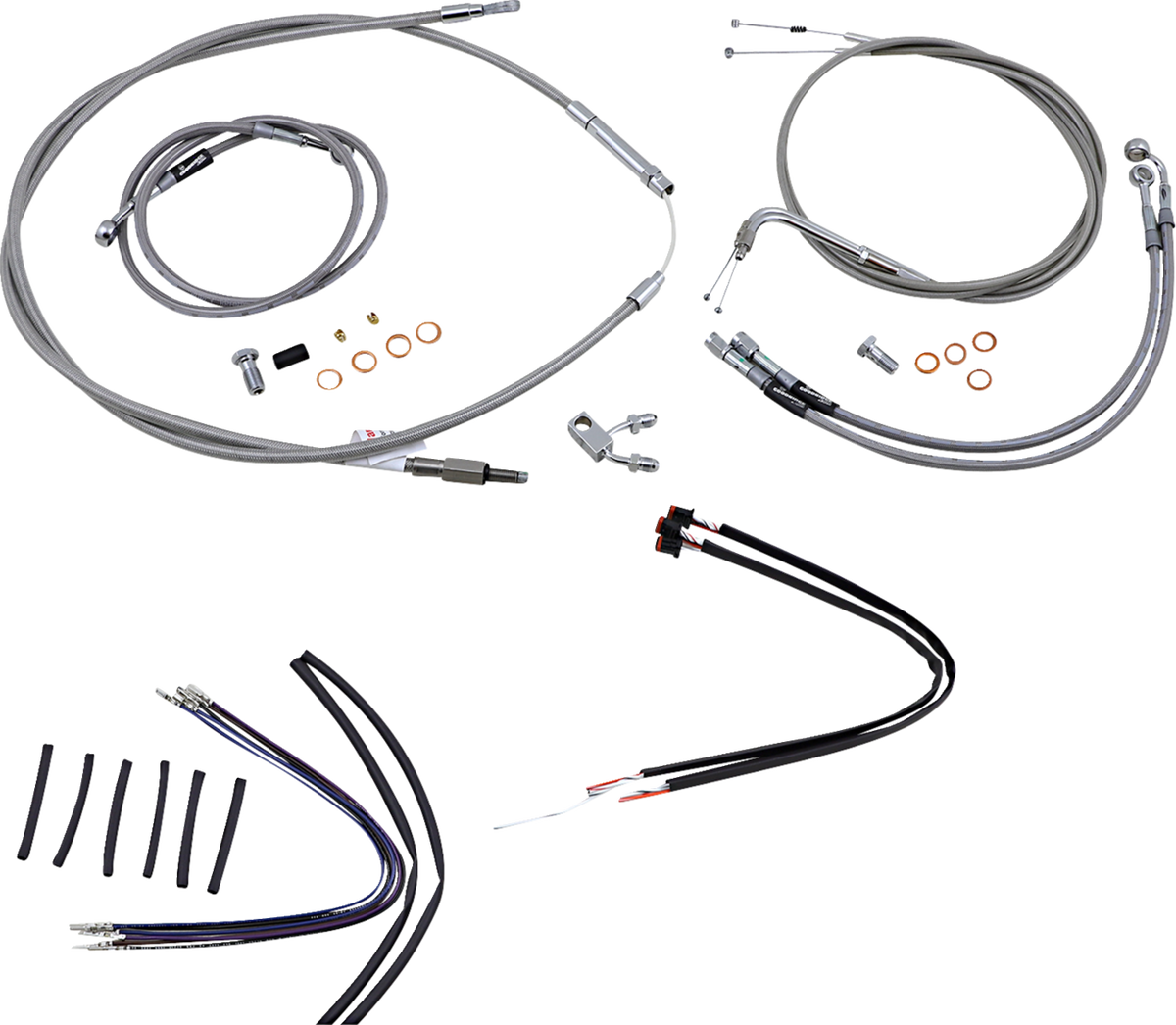 Complete Stainless Braided Handlebar Cable/Brake Line Kit - B30-1127