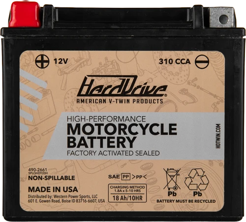 HARDDRIVE YTX20H 310 CCA AGM motorcycle battery