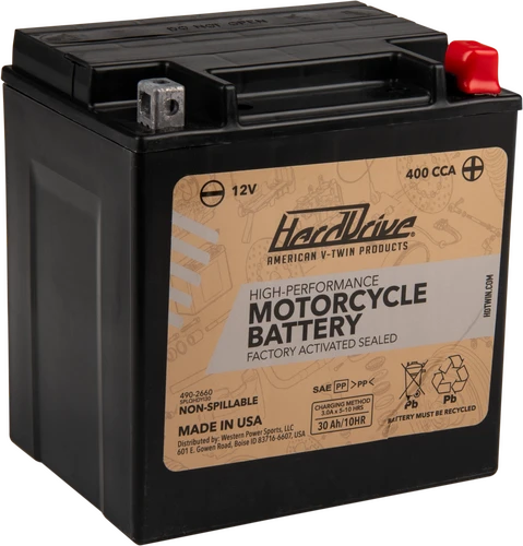 HARDDRIVE YIX30L 400 CCA AGM motorcycle battery
