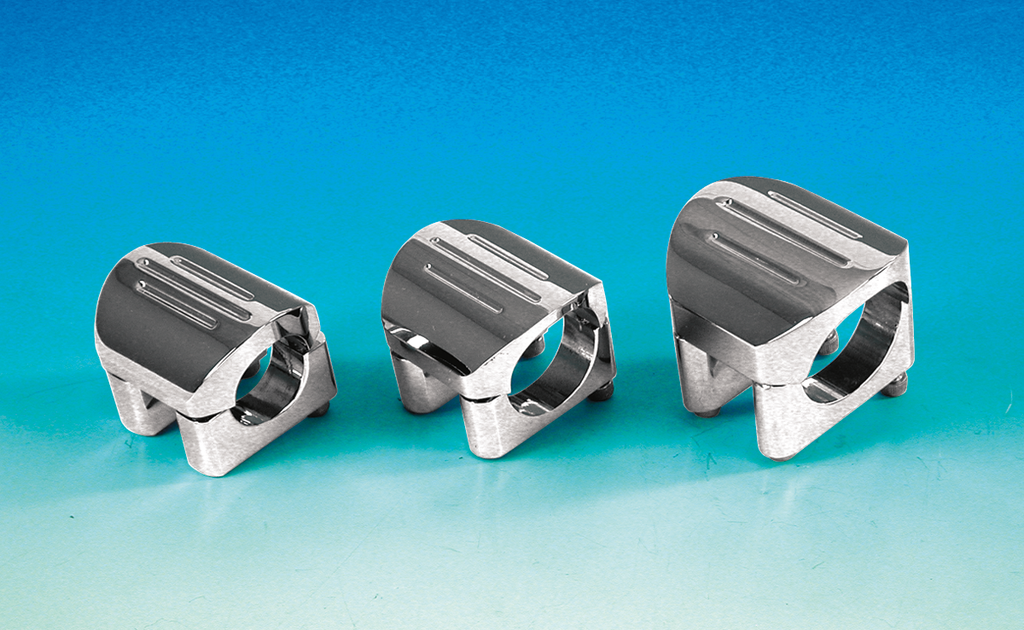 Chrome Clamp Mount - For 1" T-Bar/Riser Handlebar