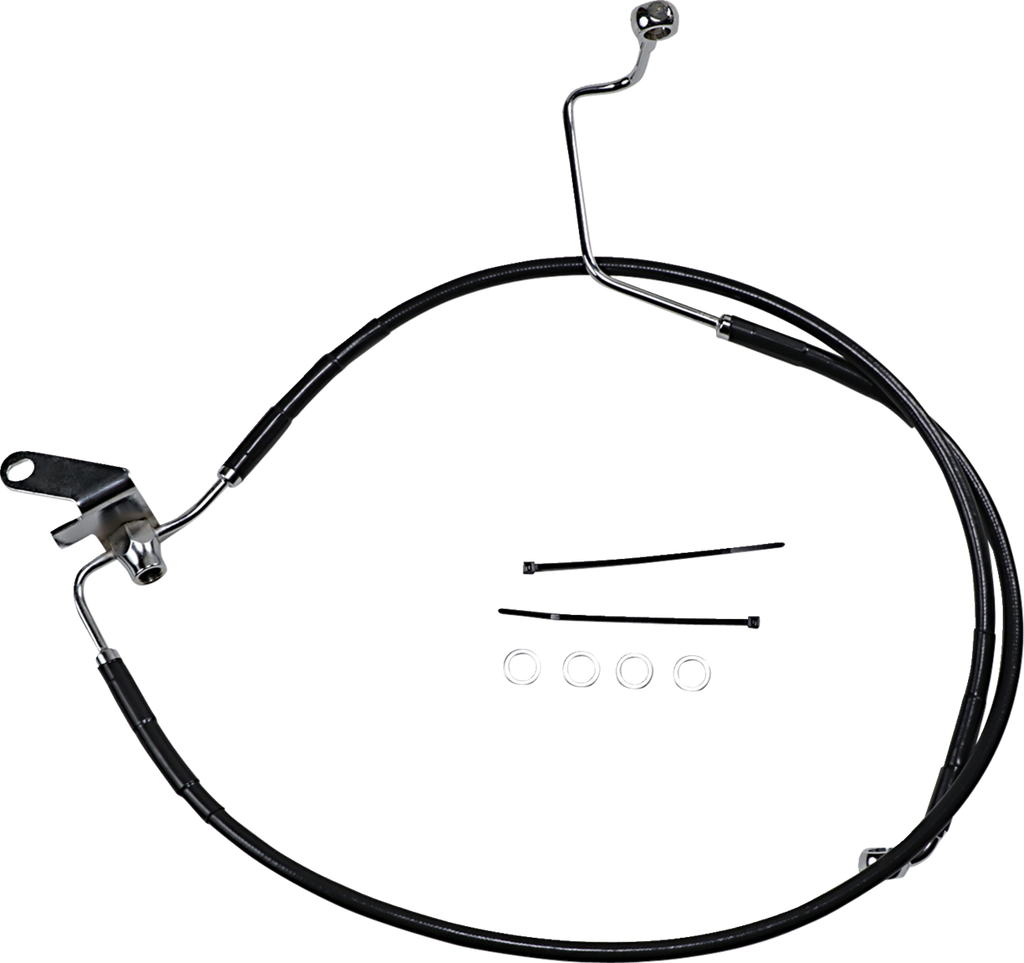 Drag Specialties Extended Length Black Vinyl Brake Line Kit