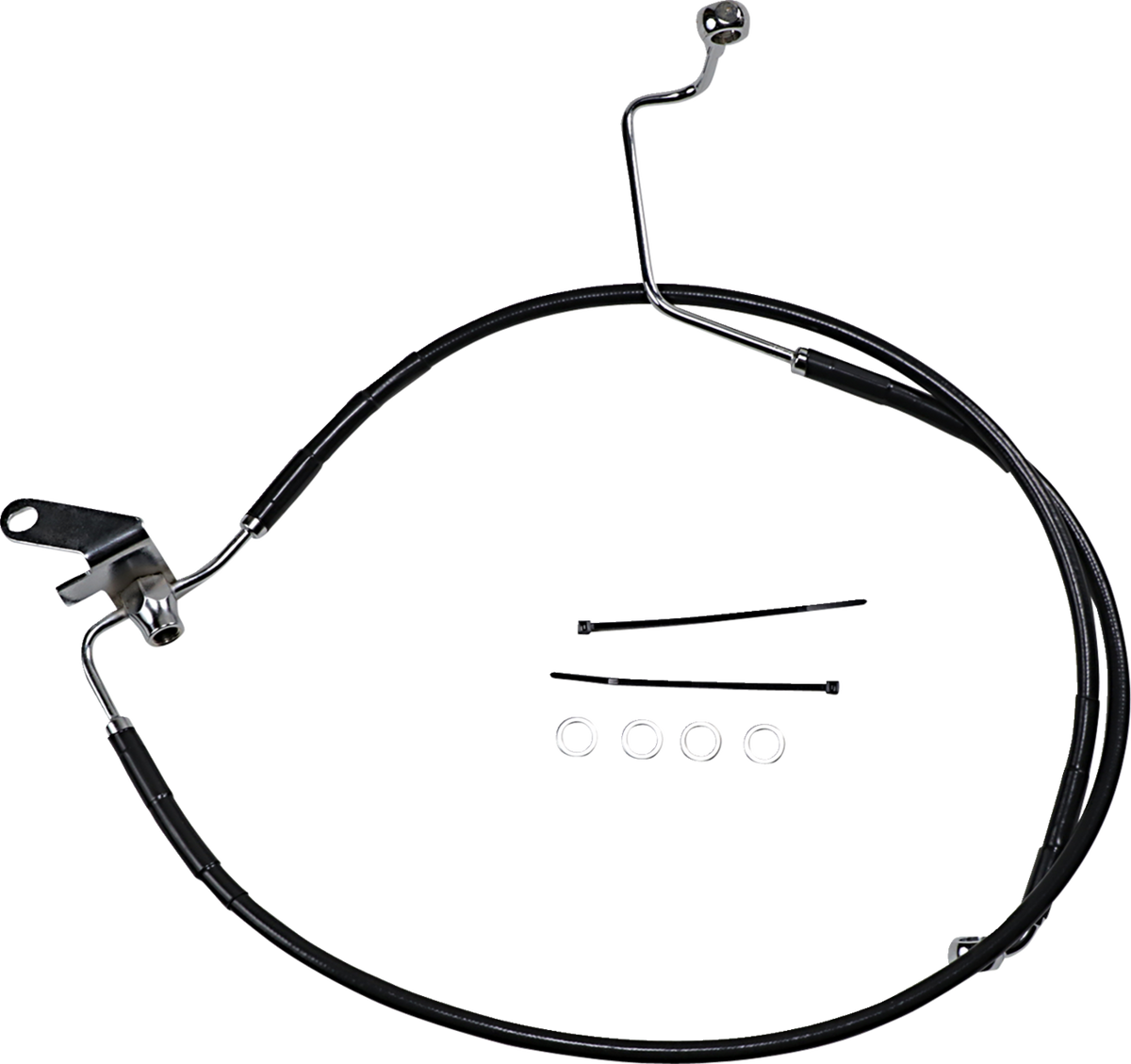 Drag Specialties Extended Length Black Vinyl Brake Line Kit