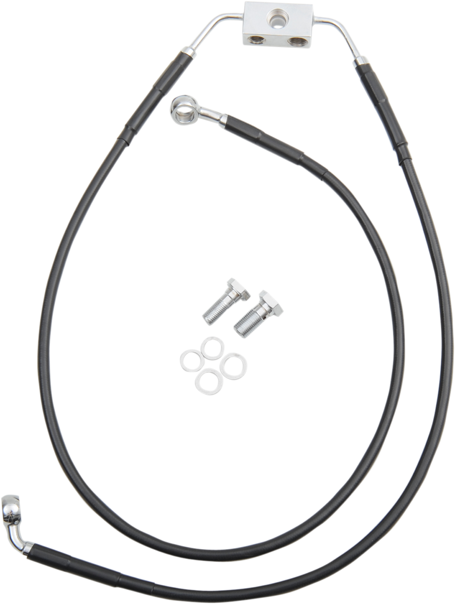Drag Specialties Extended Length Black Vinyl Brake Line Kit