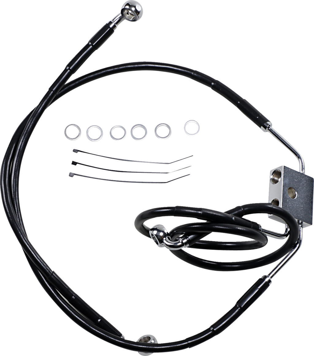 Drag Specialties Extended Length Black Vinyl Brake Line Kit