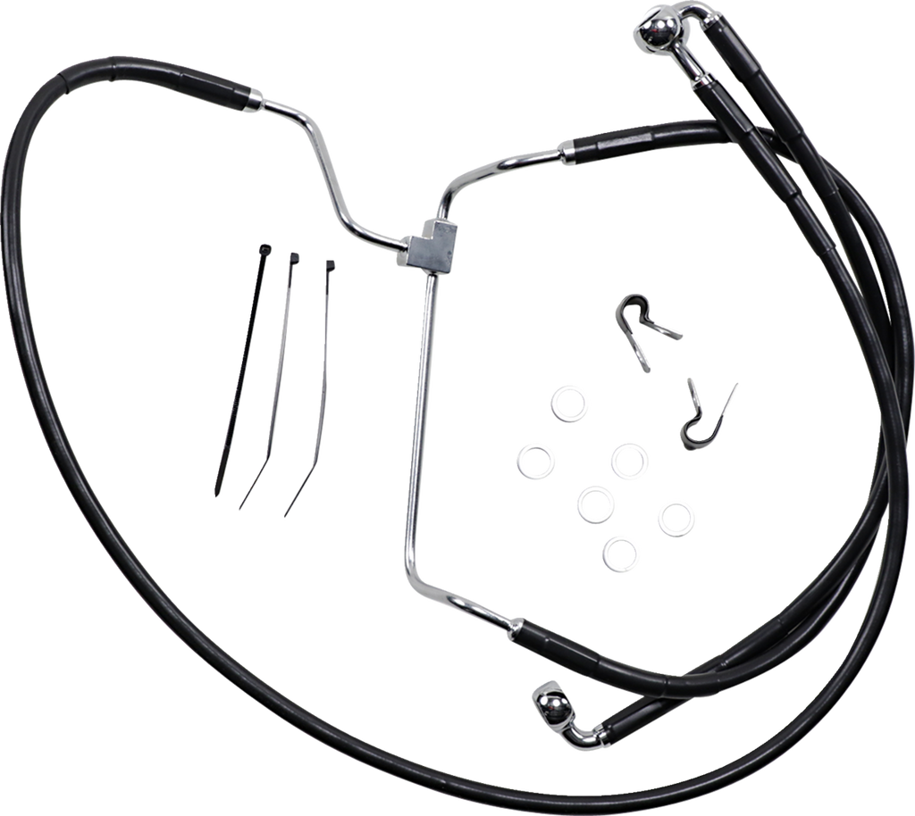 Drag Specialties Extended Length Black Vinyl Brake Line Kit