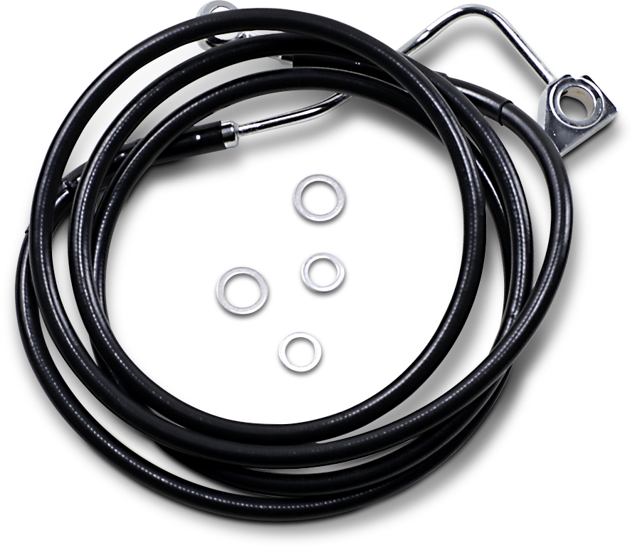 Drag Specialties Extended Length Black Vinyl Brake Line Kit