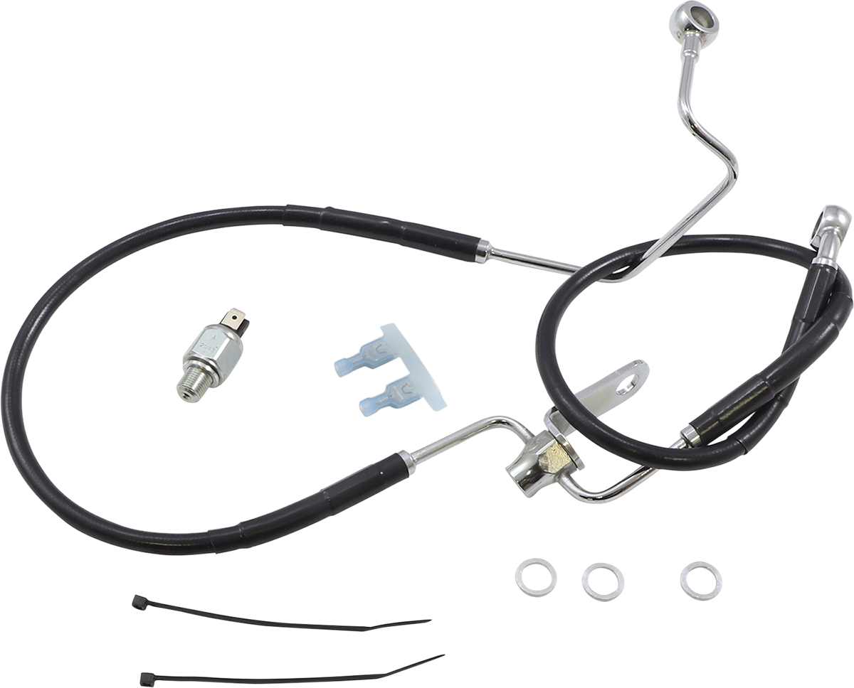 Drag Specialties Extended Length Black Vinyl Brake Line Kit