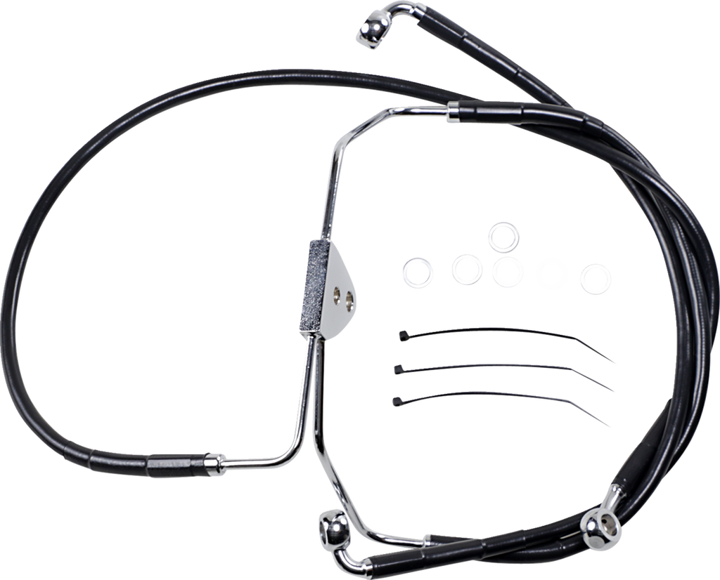 Drag Specialties Extended Length Black Vinyl Brake Line Kit