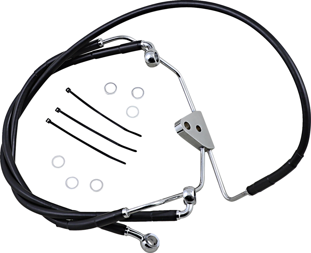 Drag Specialties Extended Length Black Vinyl Brake Line Kit