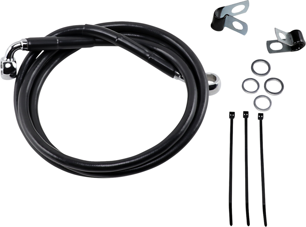 Drag Specialties Extended Length Black Vinyl Brake Line Kit