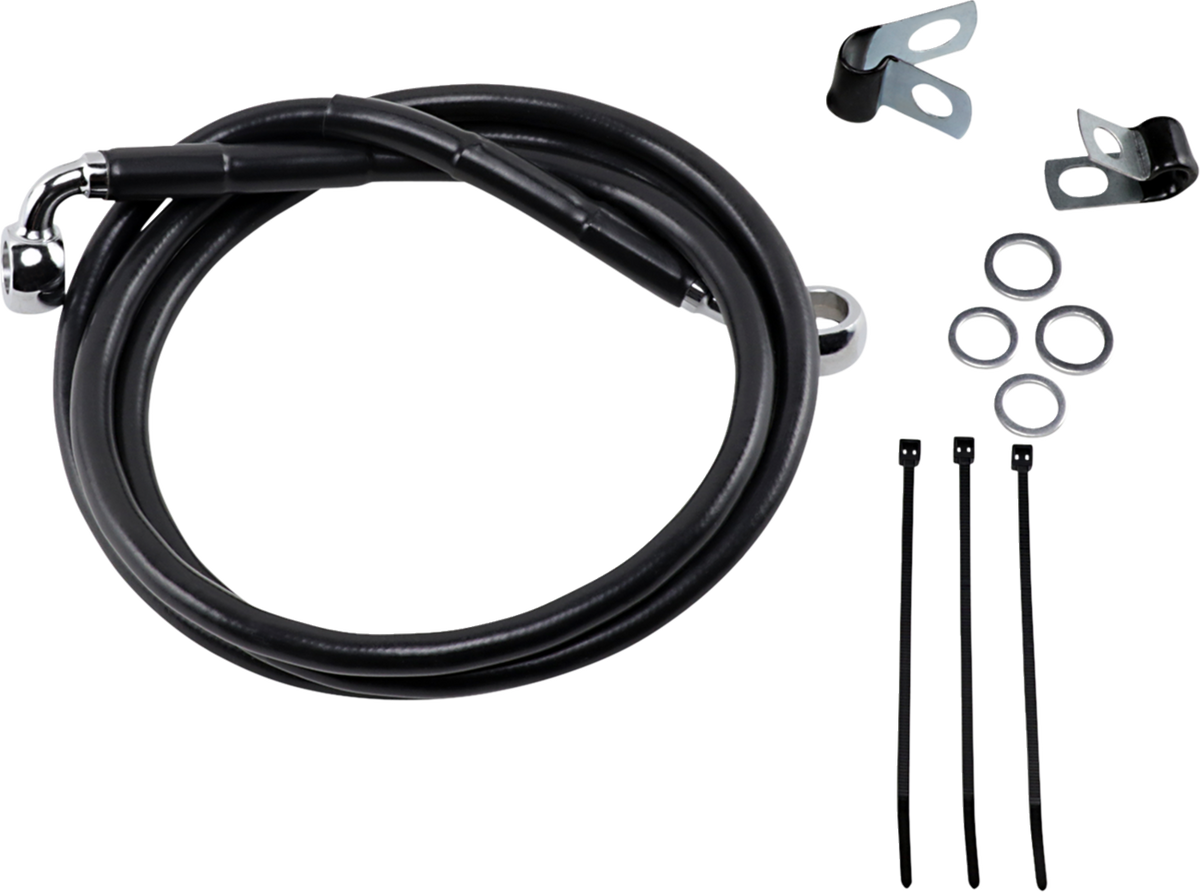 Drag Specialties Extended Length Black Vinyl Brake Line Kit