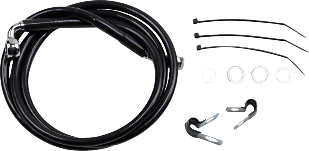 Drag Specialties Extended Length Black Vinyl Brake Line Kit