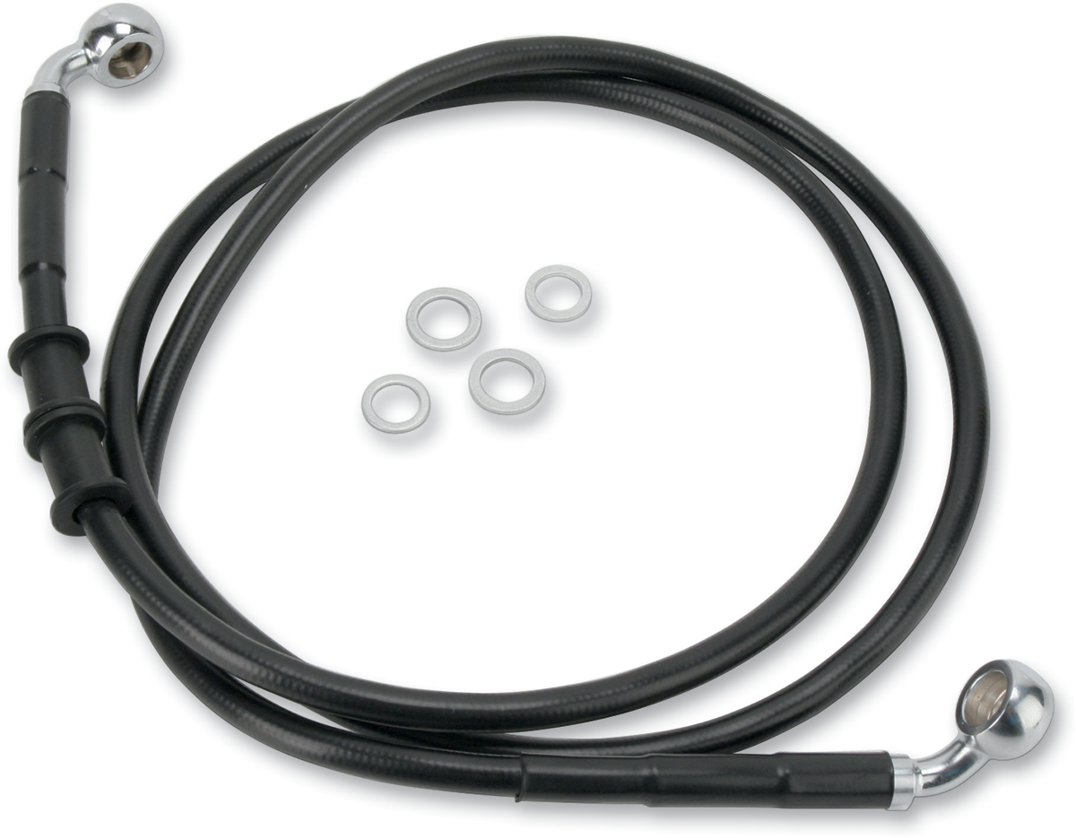 Drag Specialties Extended Length Black Vinyl Brake Line Kit
