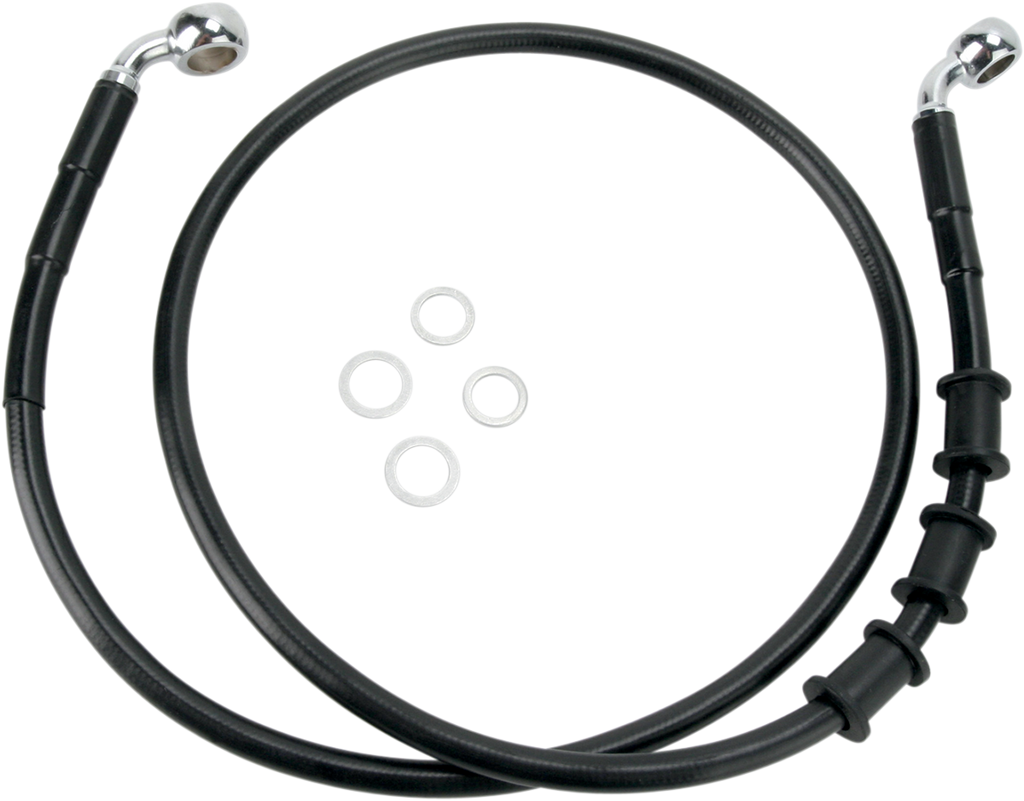 Drag Specialties Extended Length Black Vinyl Brake Line Kit