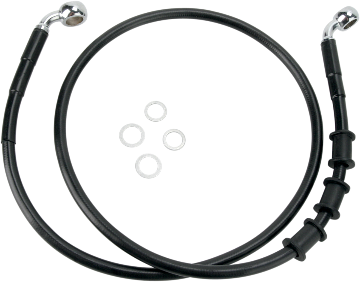 Drag Specialties Extended Length Black Vinyl Brake Line Kit