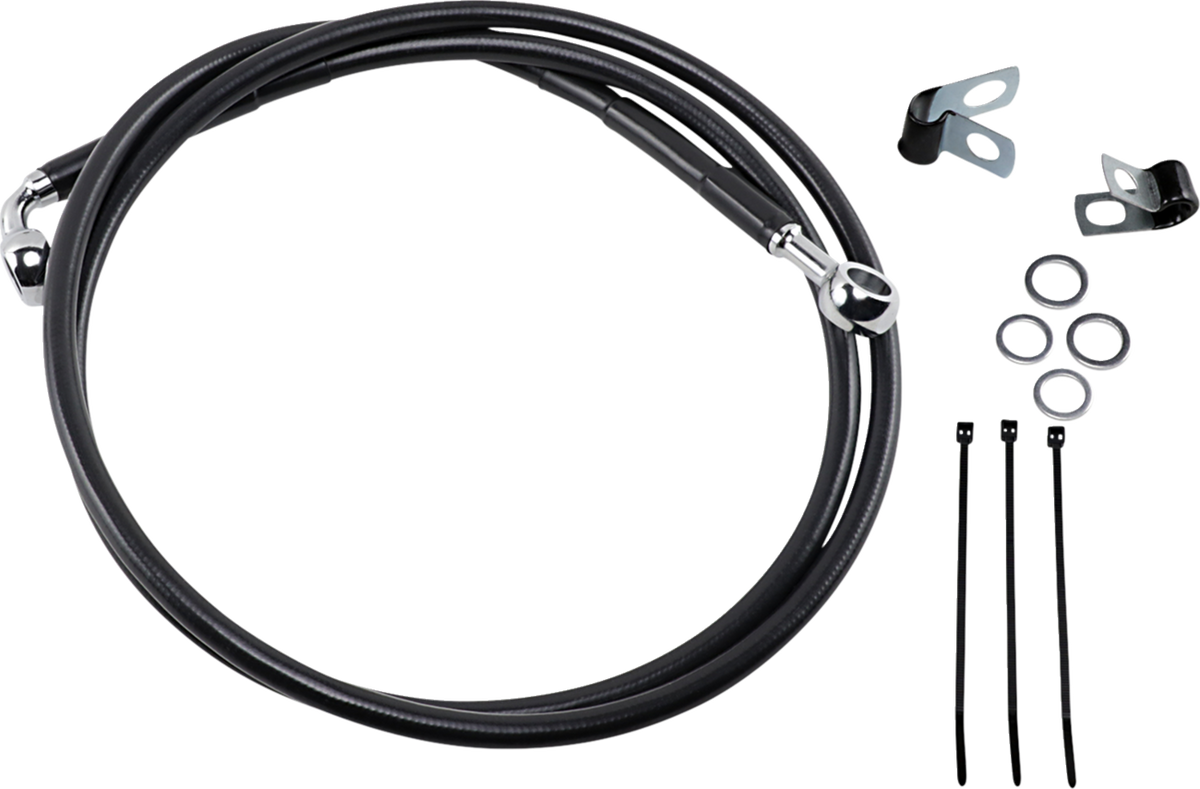 Drag Specialties Extended Length Black Vinyl Brake Line Kit