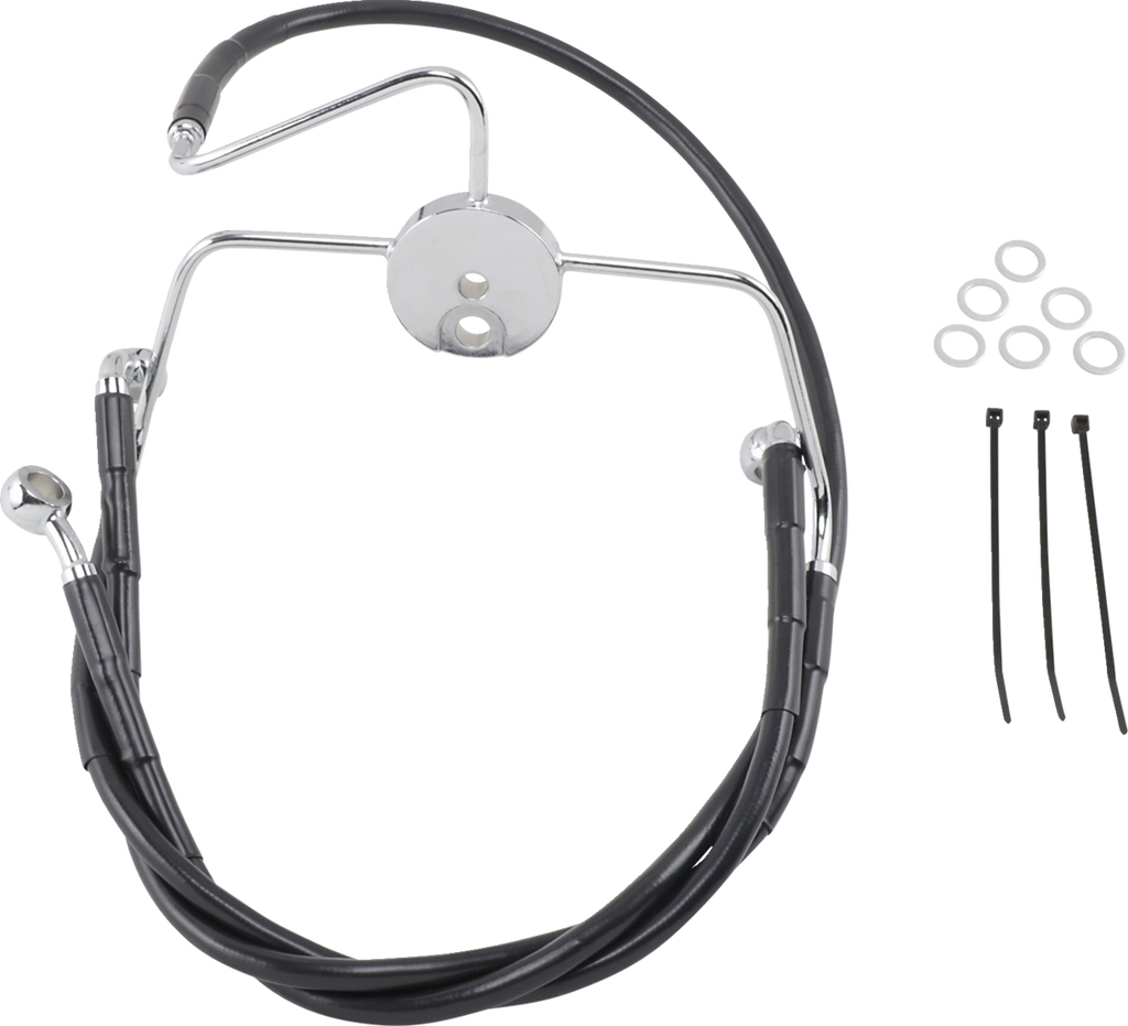 Drag Specialties Extended Length Black Vinyl Brake Line Kit