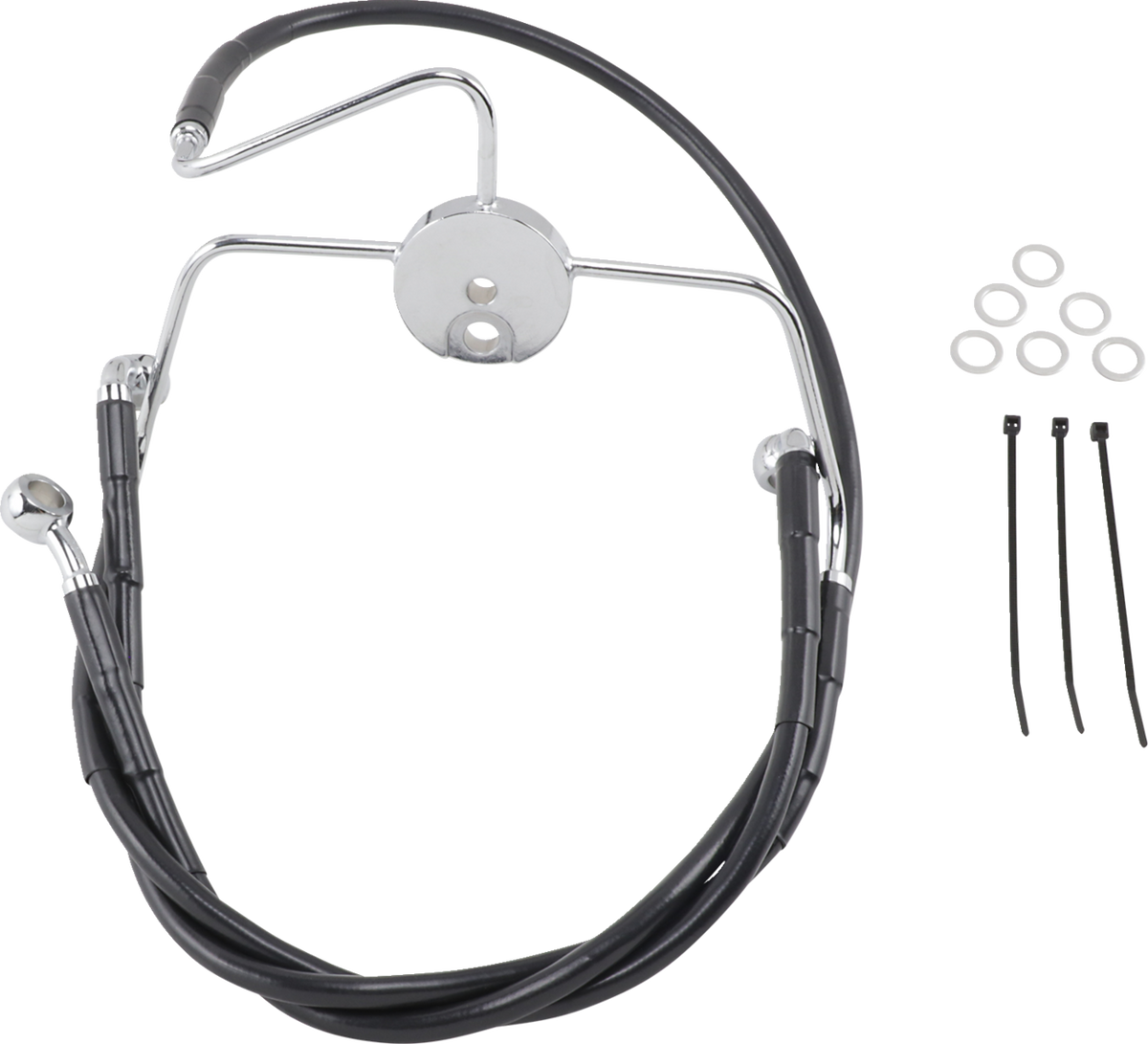 Drag Specialties Extended Length Black Vinyl Brake Line Kit