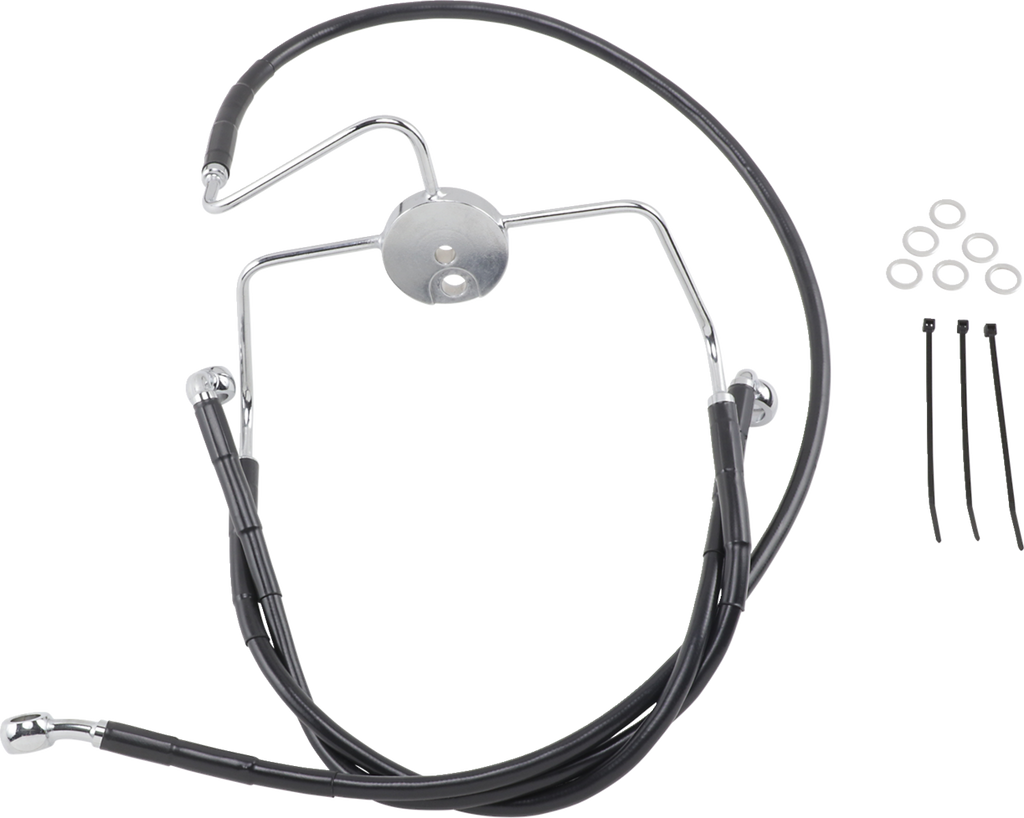 Drag Specialties Extended Length Black Vinyl Brake Line Kit