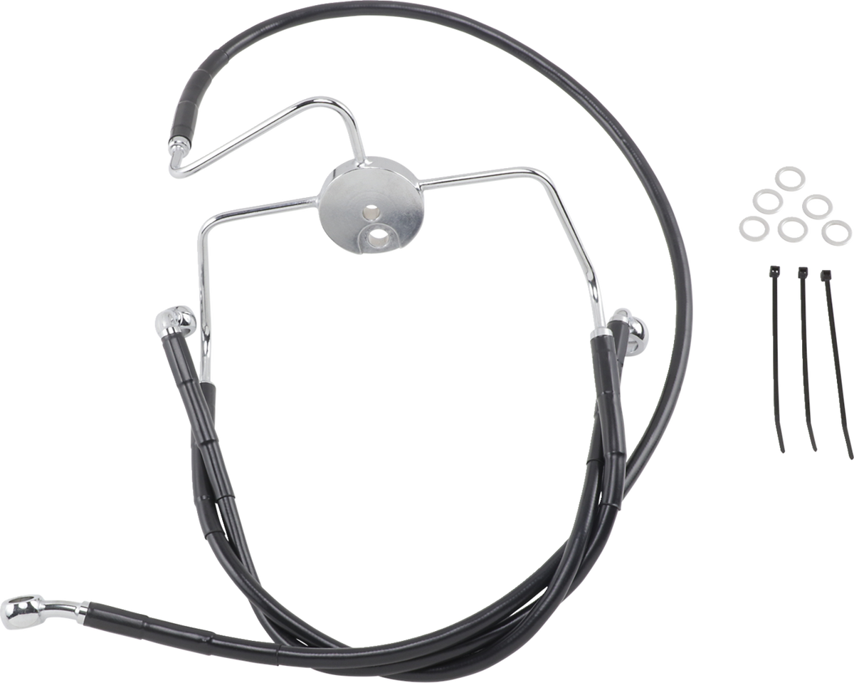 Drag Specialties Extended Length Black Vinyl Brake Line Kit