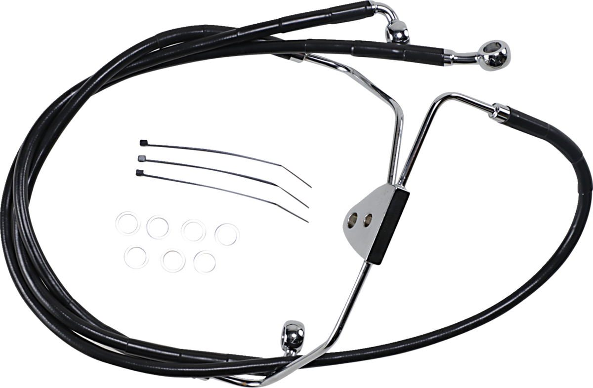 Drag Specialties Extended Length Black Vinyl Brake Line Kit